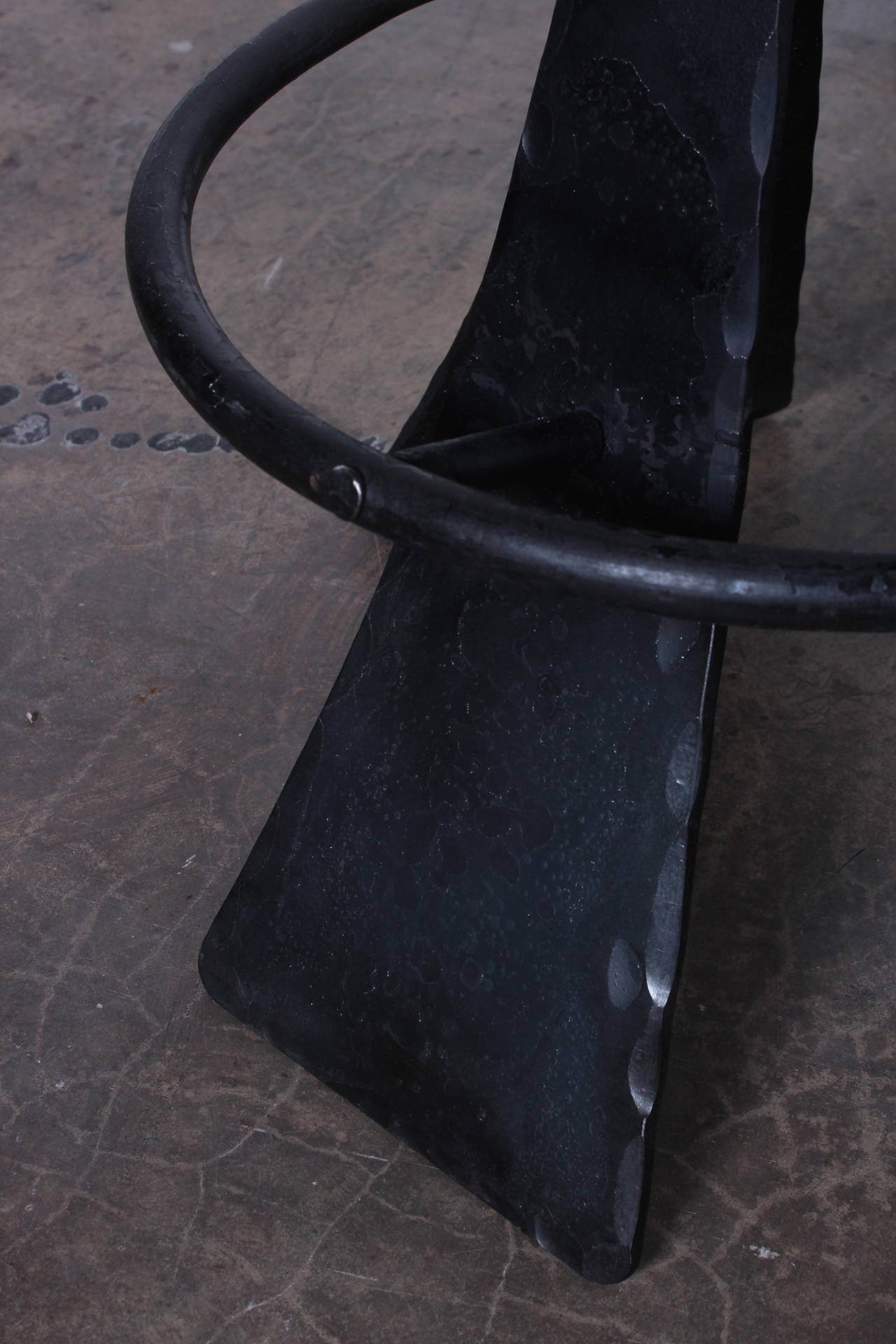 20th Century Forged Steel Barstools Designed by John Baldasare For Sale