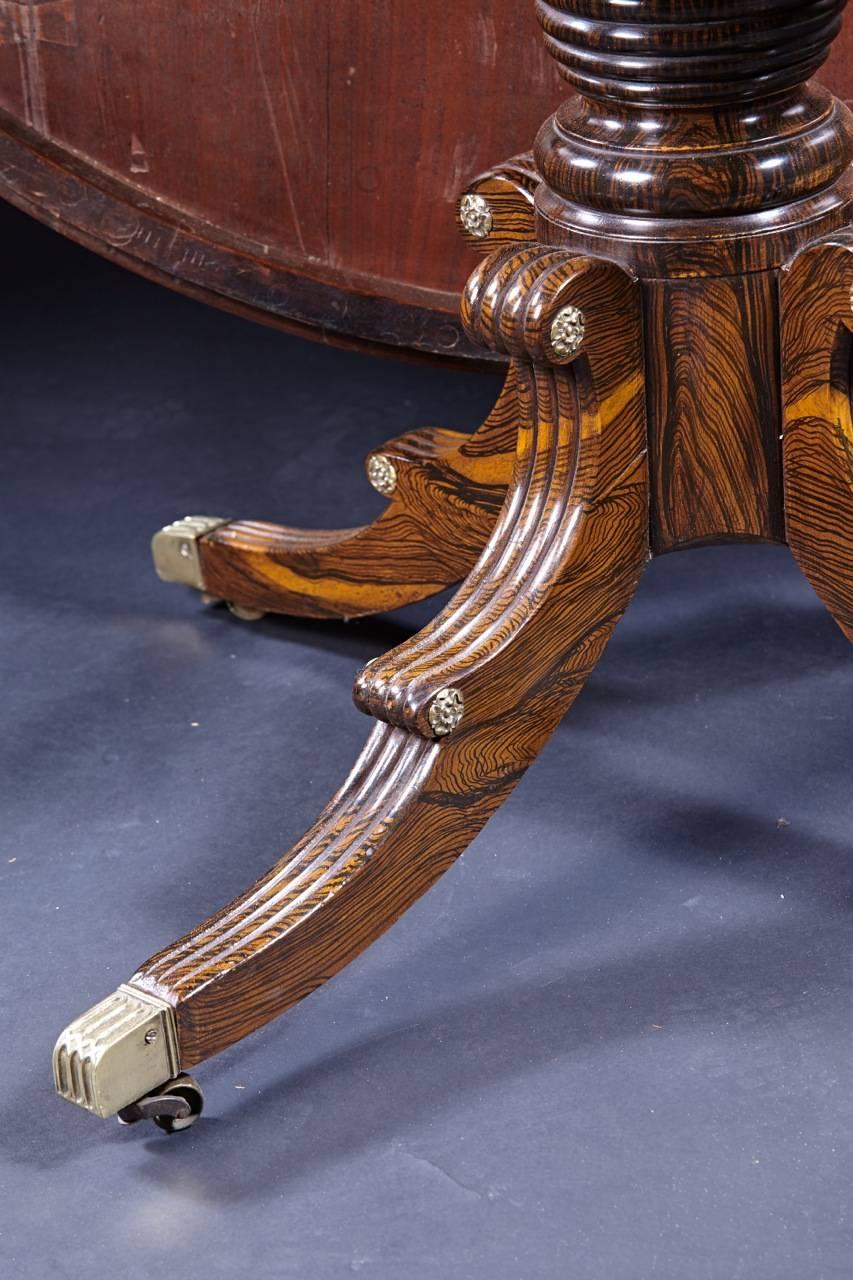 Early 19th Century Fine English Regency Period Rosewood and Brass Inlaid Center Table, circa 1815