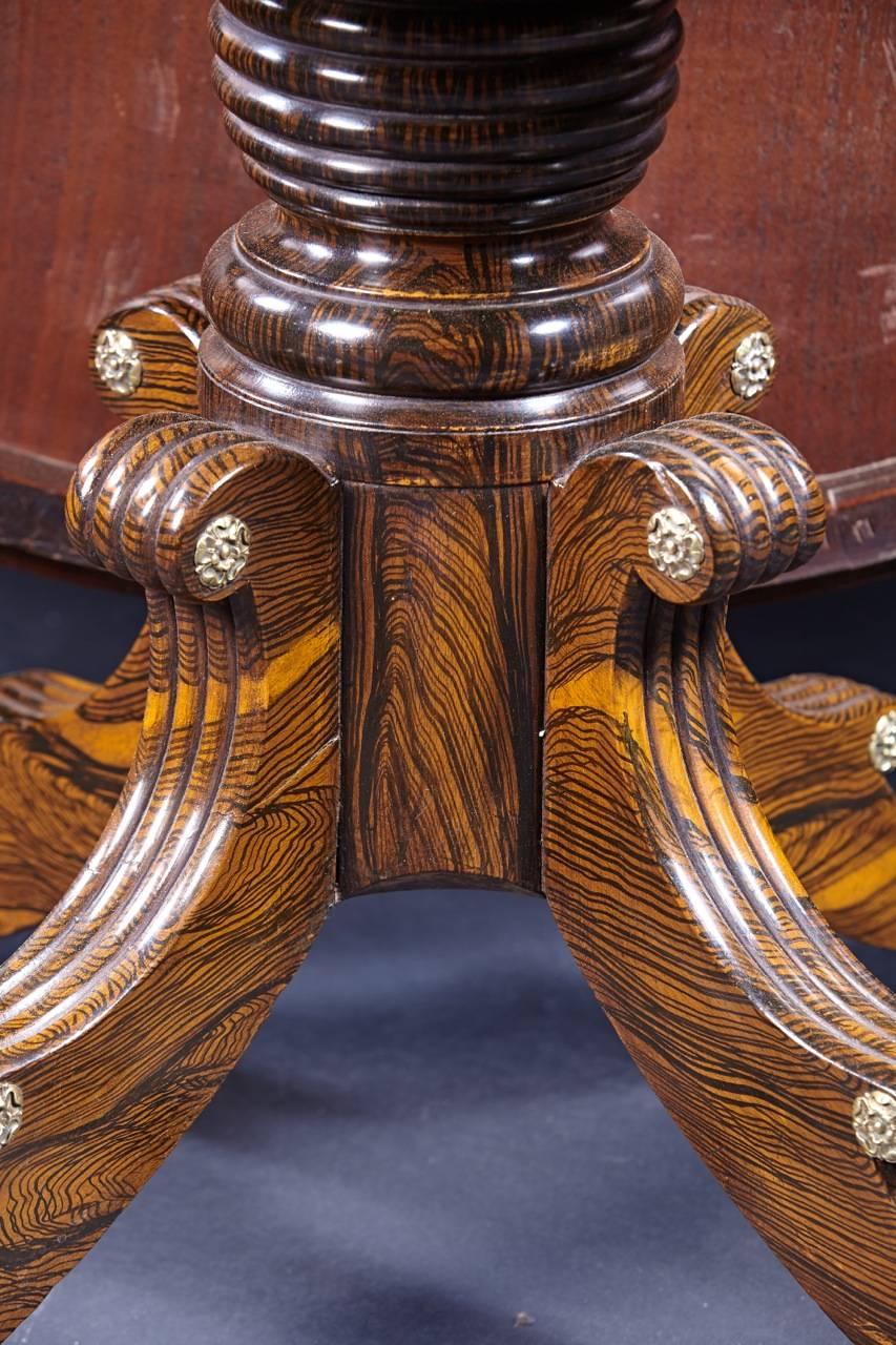 Fine English Regency Period Rosewood and Brass Inlaid Center Table, circa 1815 1