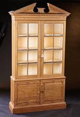 18th Century Chippendale Period Architectural English Pine Display Cabinet