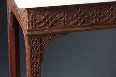 English Chippendale Carved Mahogany Inlaid Marble-Top Slab Table, circa 1760