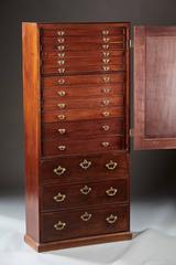 Fine English Georgian Mahogany Collector Cabinet, 18th Century