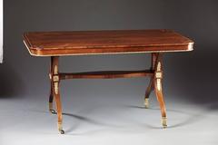 Fine Elegant English Regency Period Rosewood Mounted Brass Inlaid Center Table