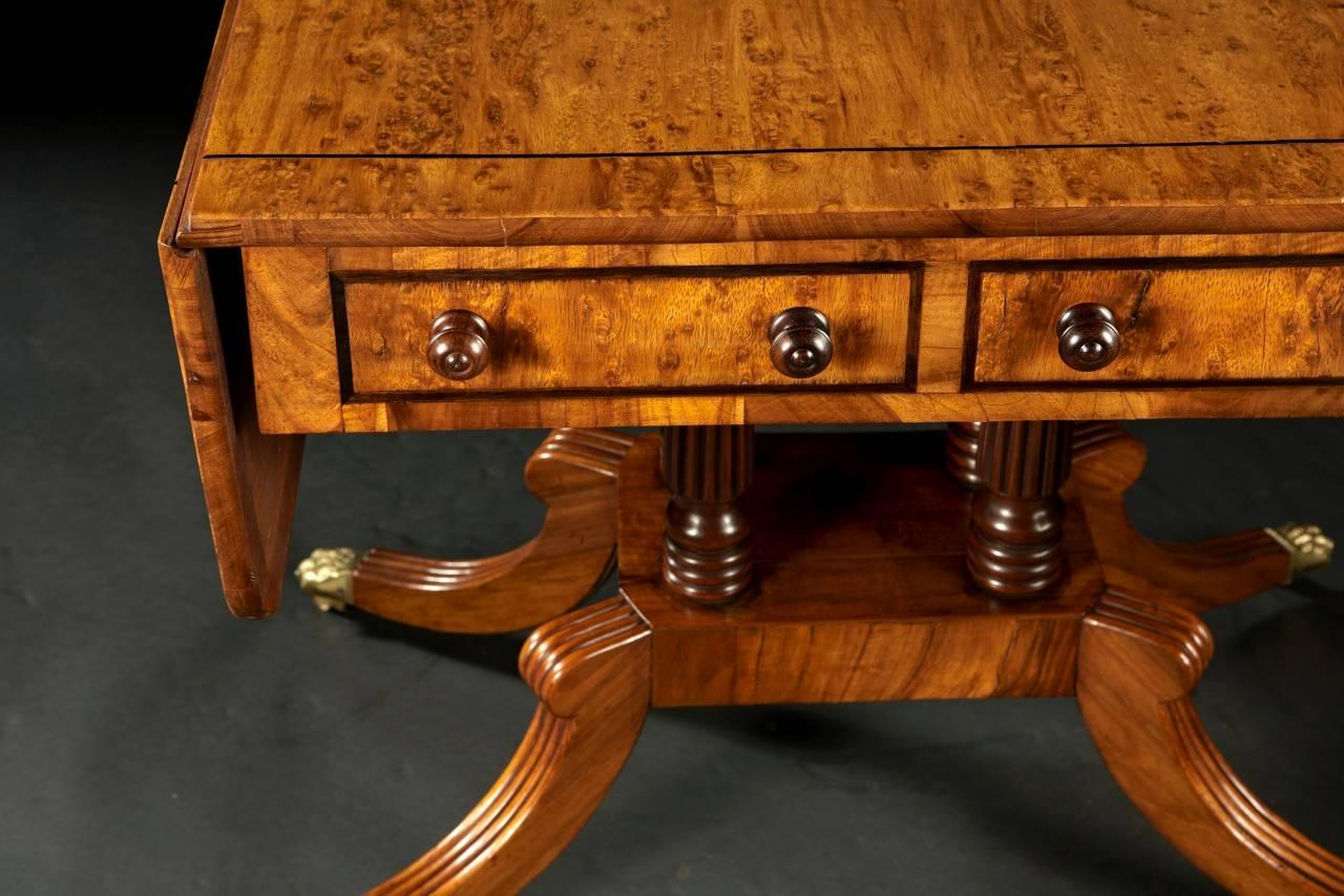 Early 19th Century Beautiful English Regency Period Oak Library Table, circa 1810-1825 For Sale