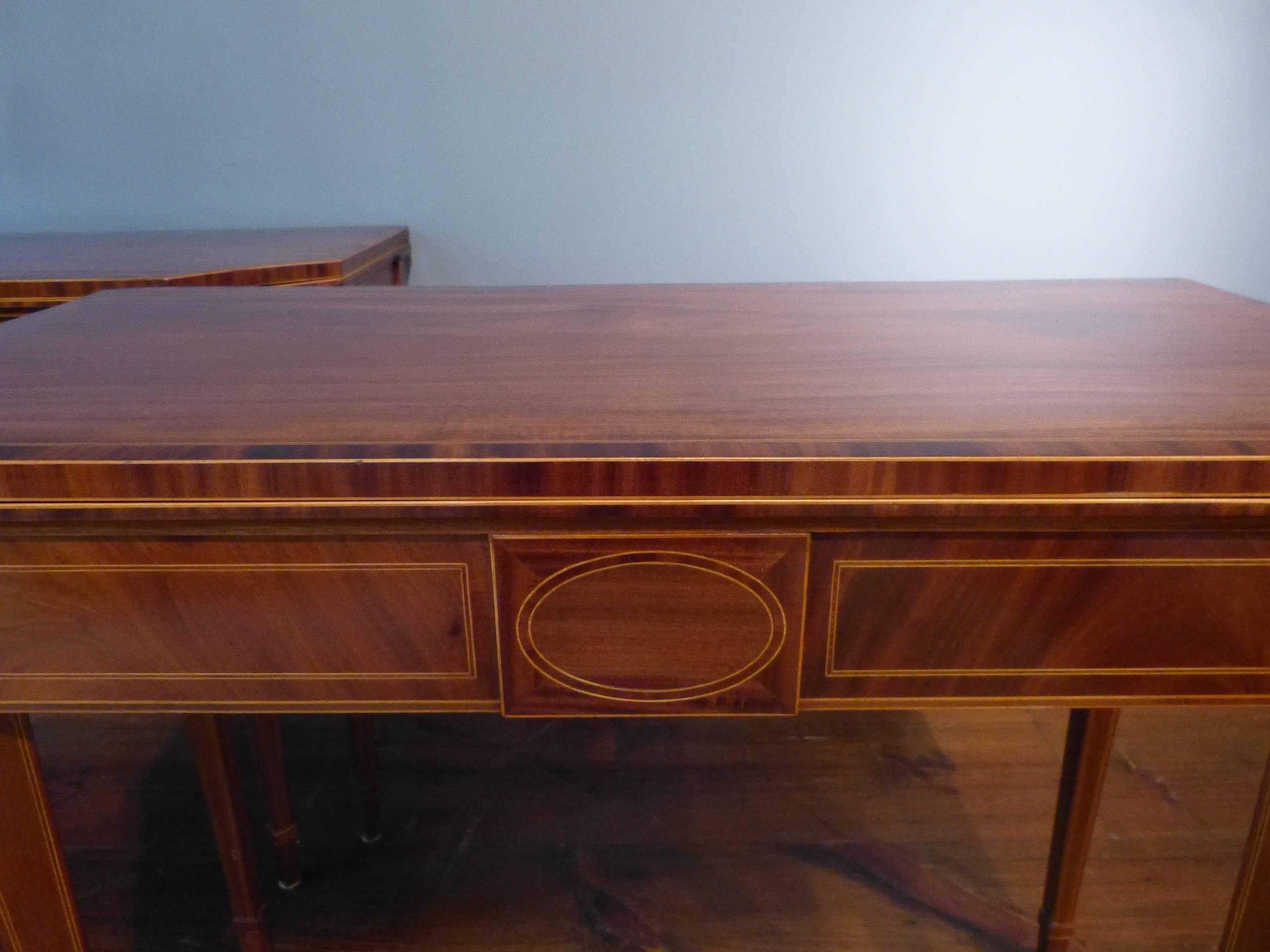 Neoclassical Pair of Mahogany Card Tables For Sale
