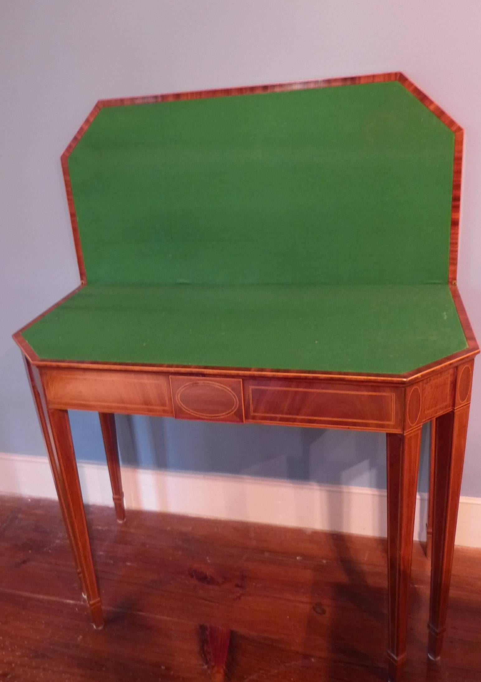 Pair of Mahogany Card Tables In Excellent Condition For Sale In Bantam, CT
