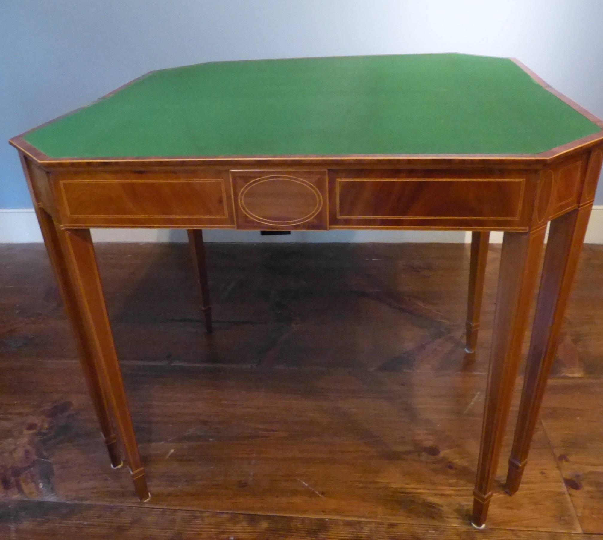 Late 18th Century Pair of Mahogany Card Tables For Sale