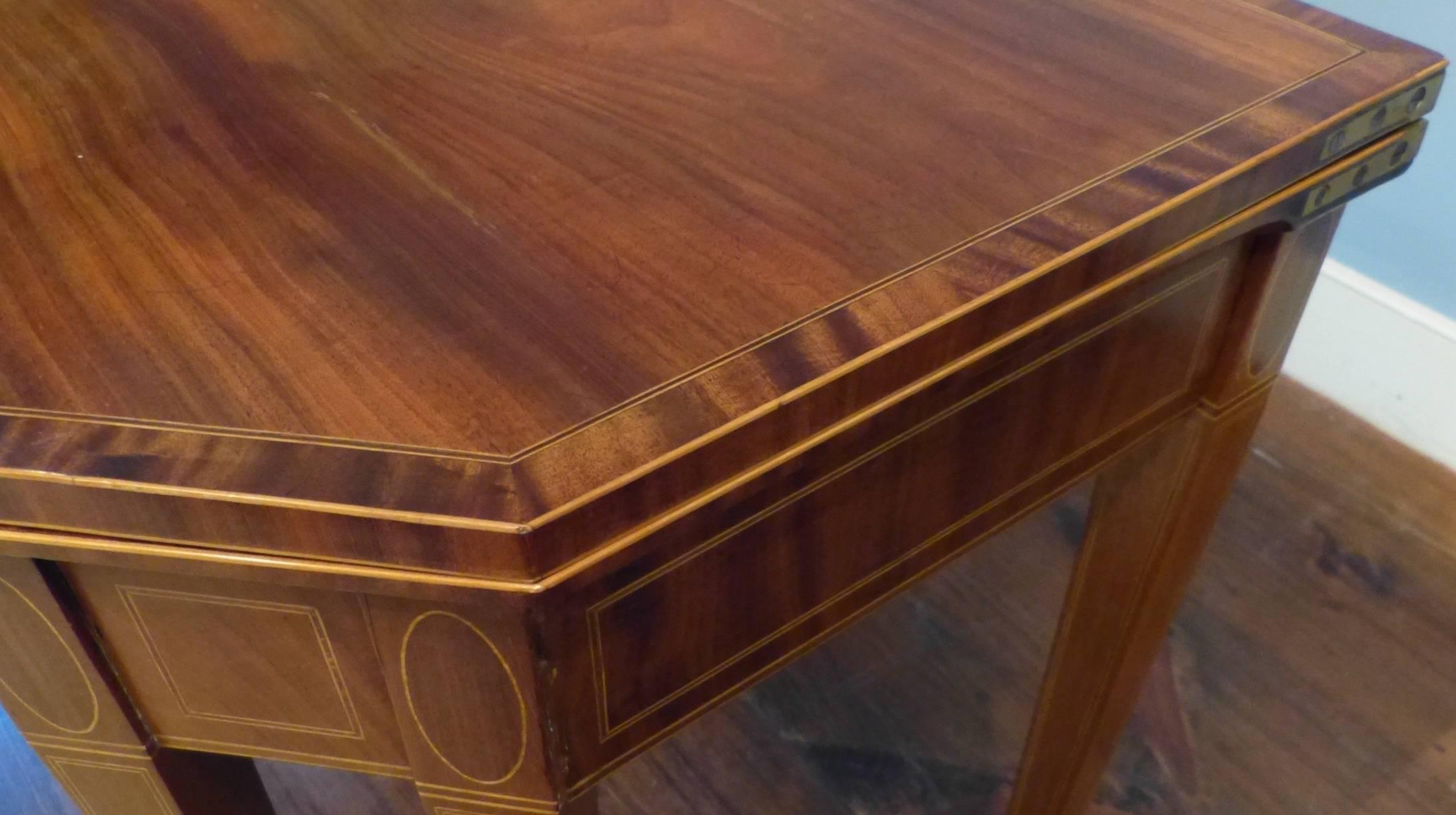 Pair of Mahogany Card Tables For Sale 1