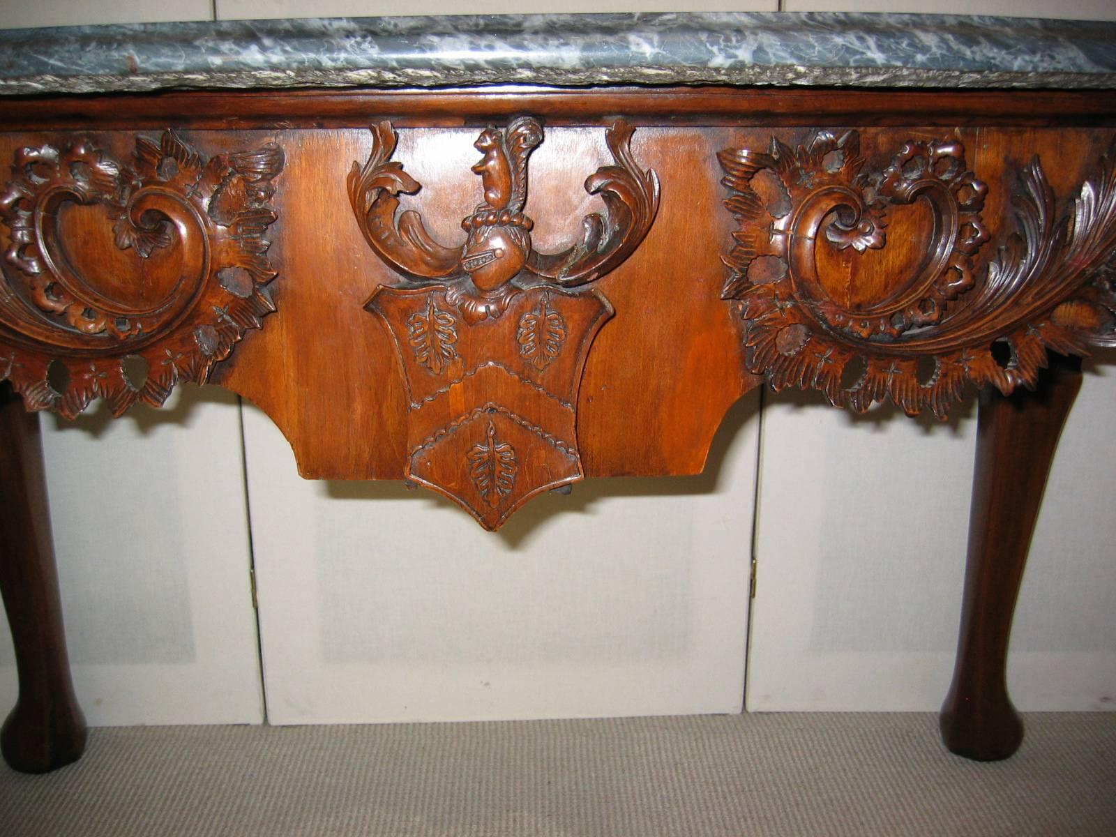 Mid-18th Century Scottish or Irish Console with Coat of Arms For Sale