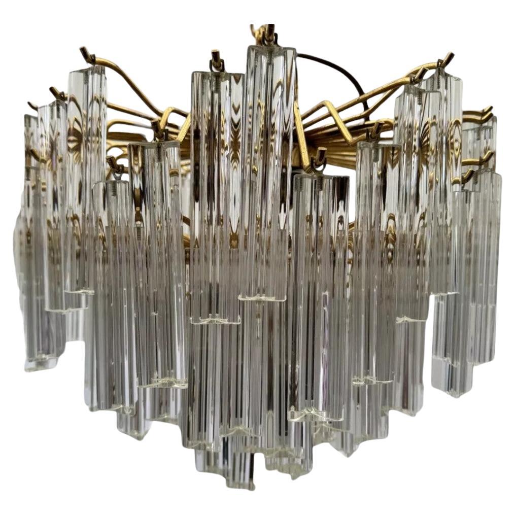 Paire de lustres italiens en cristal des années 1960 par Venini