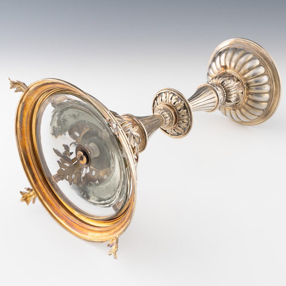 Candelieri in argento dorato con leccarda in vetro In condizioni buone in vendita a Tunbridge Wells, GB