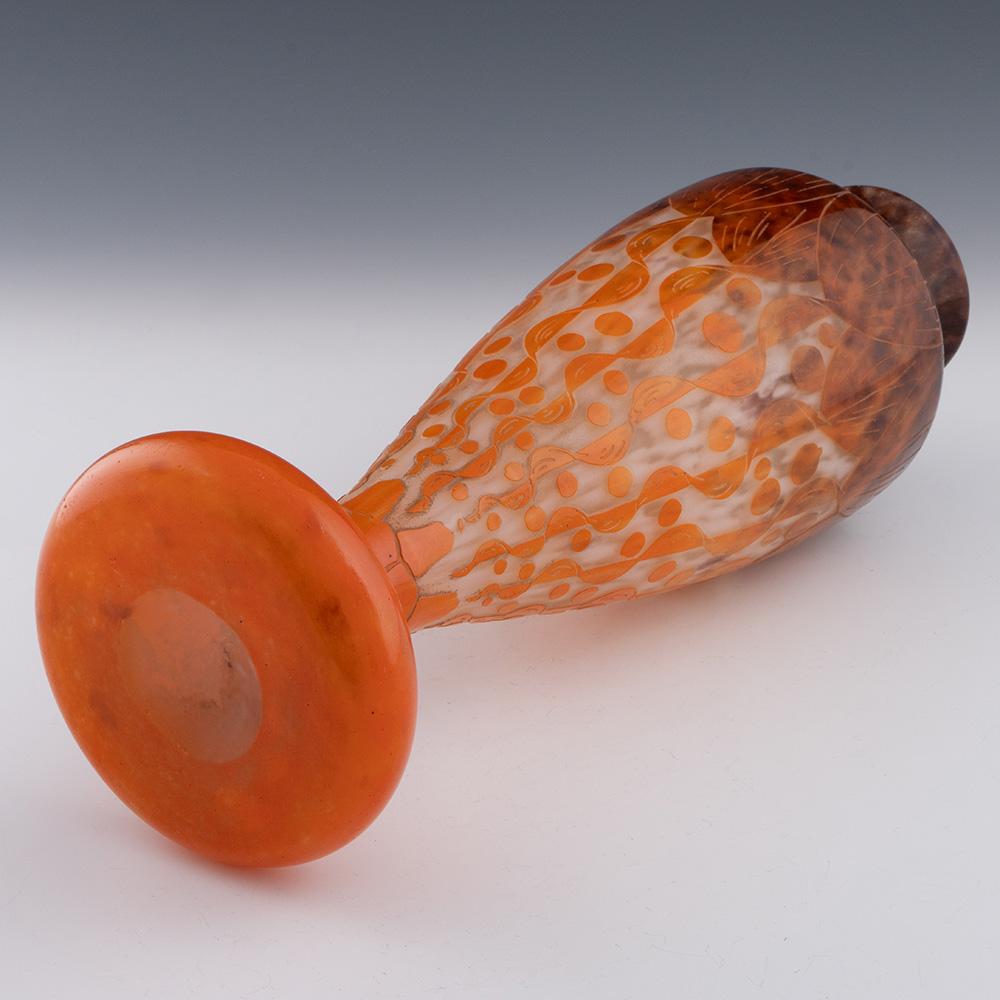 Schneider Le Verre Francais Rubaniers Vase c1925 In Good Condition For Sale In Tunbridge Wells, GB