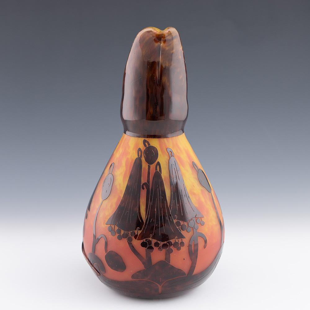 Schneider Verre Francais Pitcher Campanules Pattern c1924 In Good Condition For Sale In Tunbridge Wells, GB