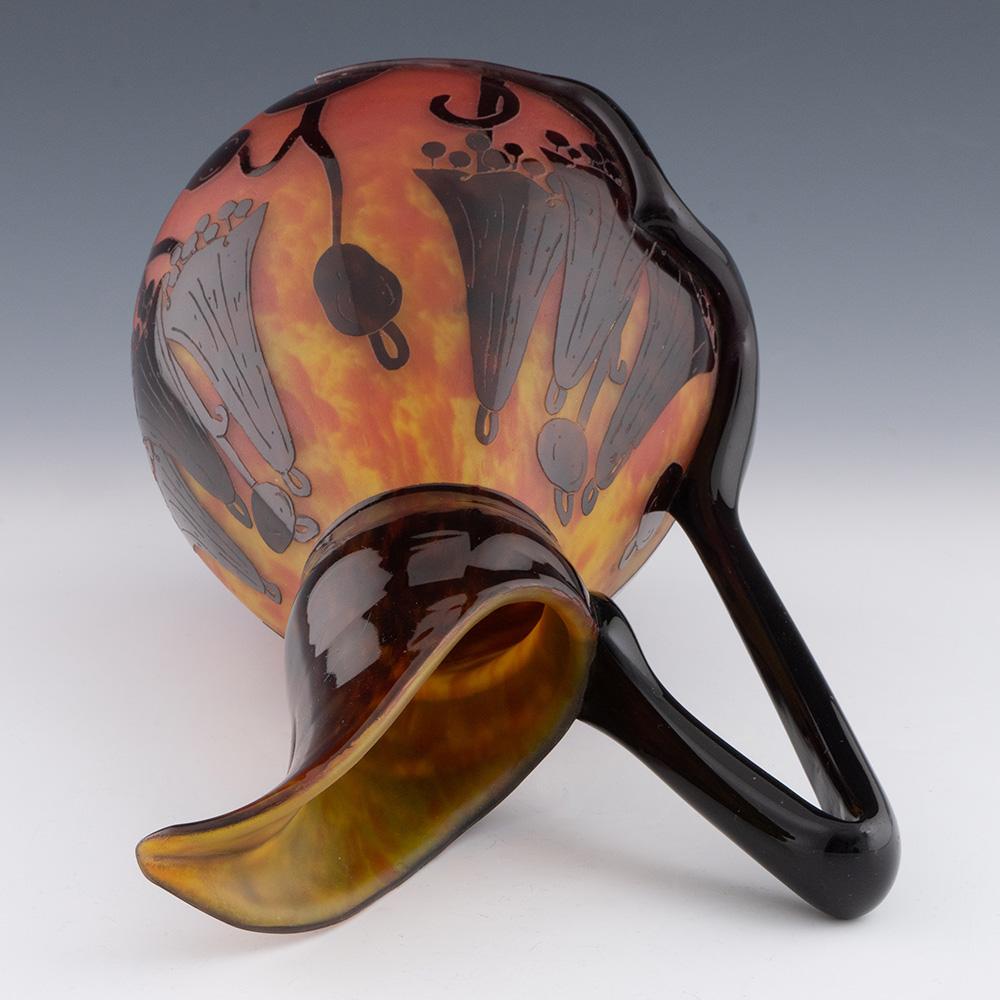 Schneider Verre Francais Pitcher Campanules Pattern c1924 For Sale 1