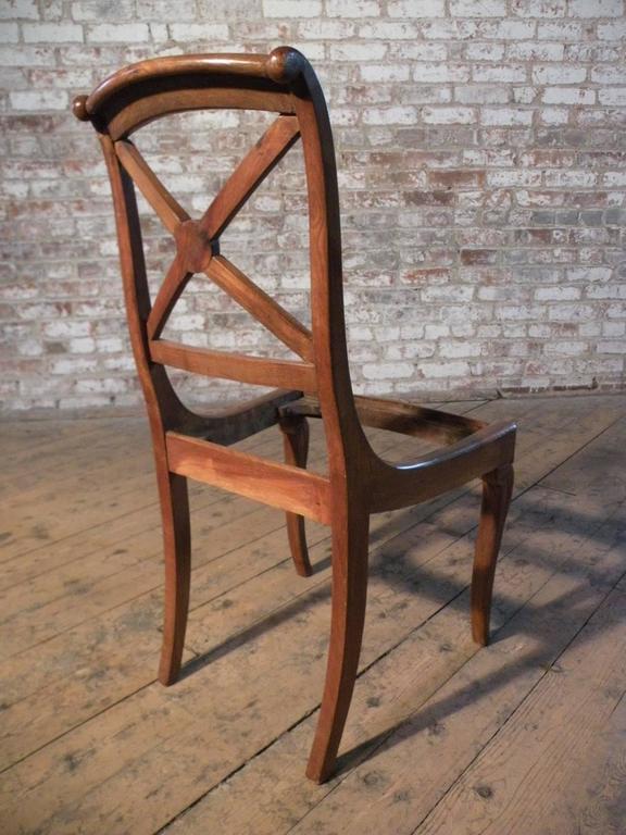 Set of Six Small 19th century Charles X Side Chairs For Sale 1
