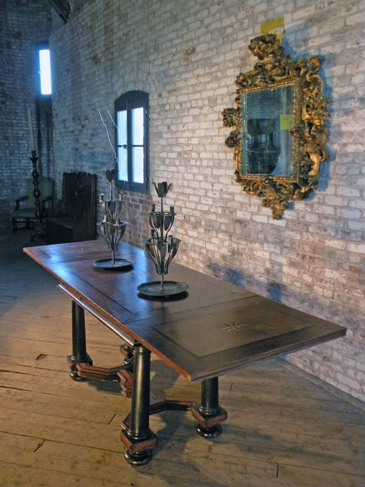 Baroque 17th Century Inlaid Dutch Draw-Leaf Table For Sale