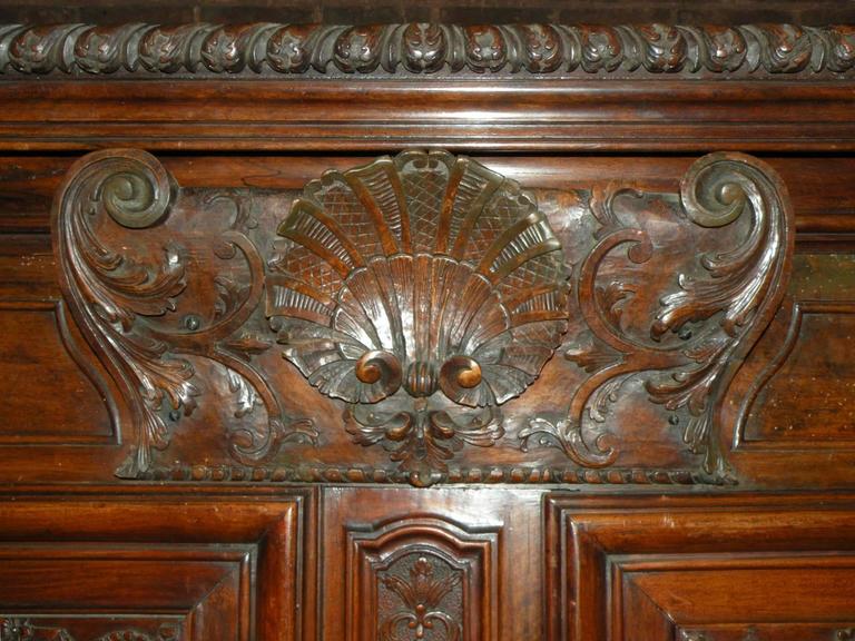 Late 17th Century French Louis Monumental  XIV Walnut Armoire In Good Condition For Sale In Troy, NY