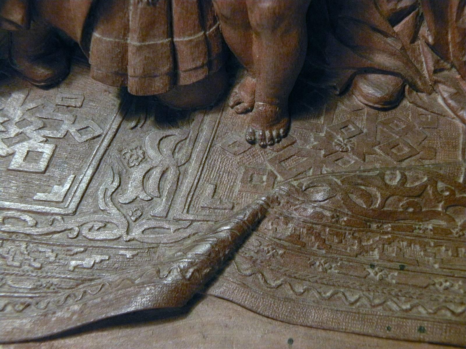 Sculpté Bas-relief du XIXe siècle de Peter Nocker d'après la Madone Darmstadter de Hans Holbein en vente