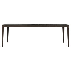 Dining Table, Modern Design Manufactured in Italy, Walnut & Marble