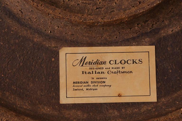Ceramic Meridian Clock by Raymor For Sale at 1stDibs