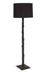 Iron Brutalist Floor Lamps with Patinated Copper