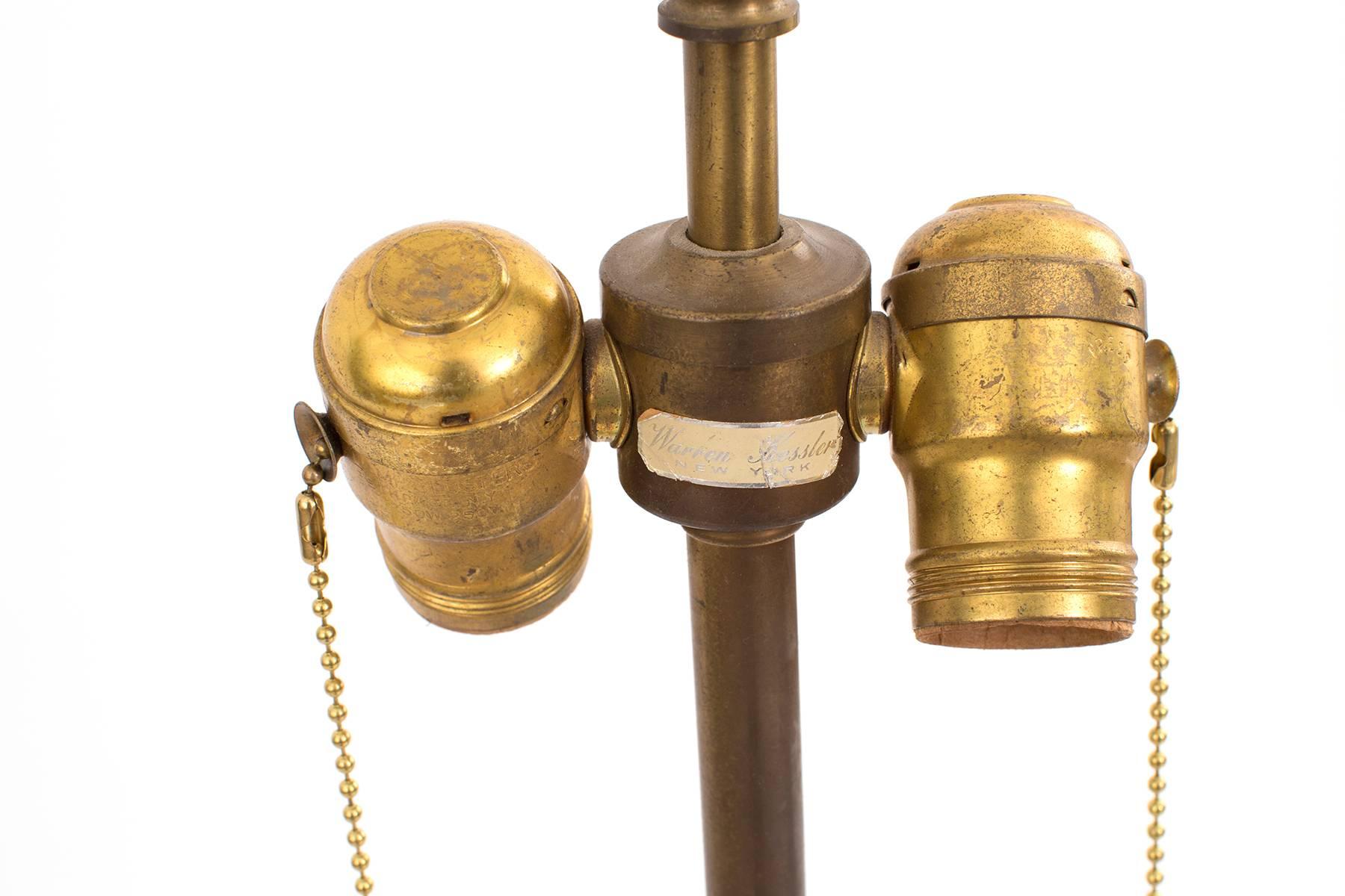 North American Warren Kessler Large-Scale Patinated Brass Lamps