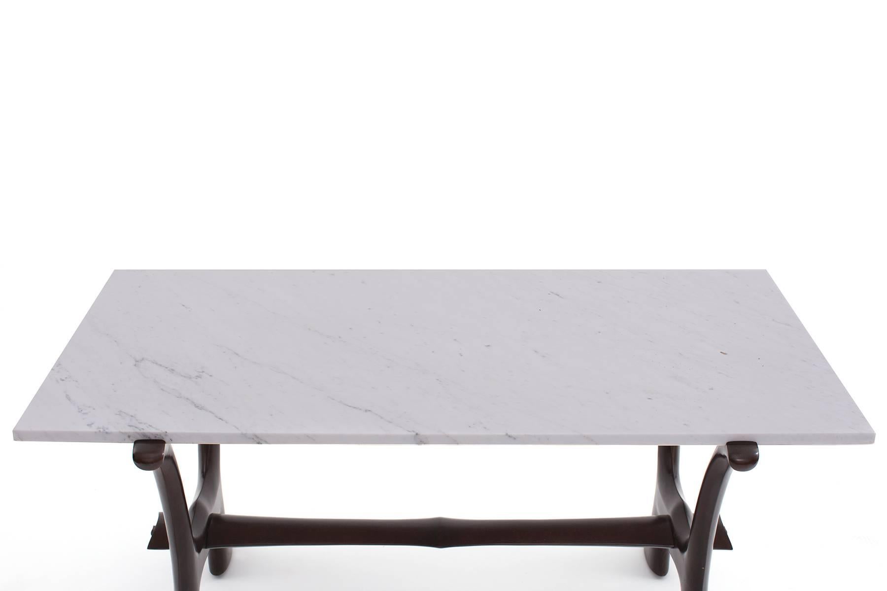 Mid-Century Modern Marble Cocktail Table by Fredrik Schriever-Abeln in Teak & Calacatta