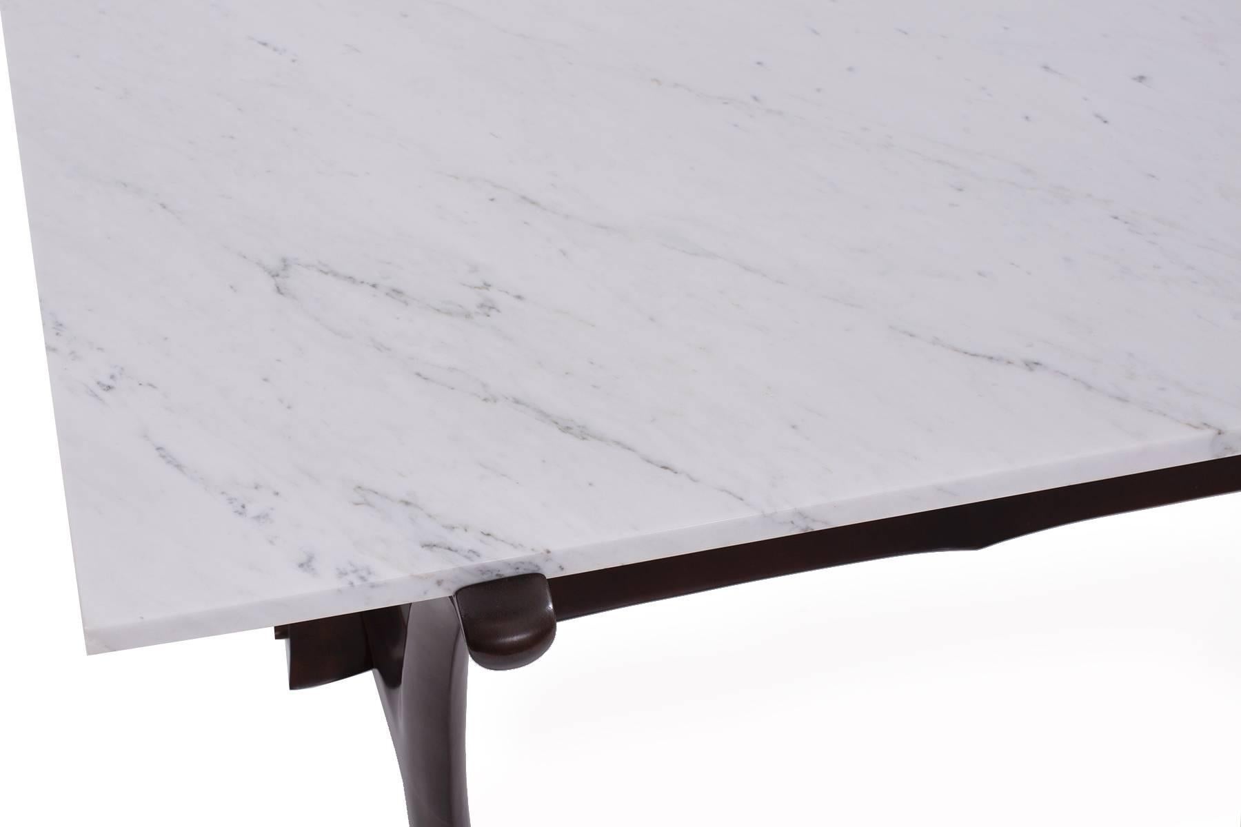 German Marble Cocktail Table by Fredrik Schriever-Abeln in Teak & Calacatta