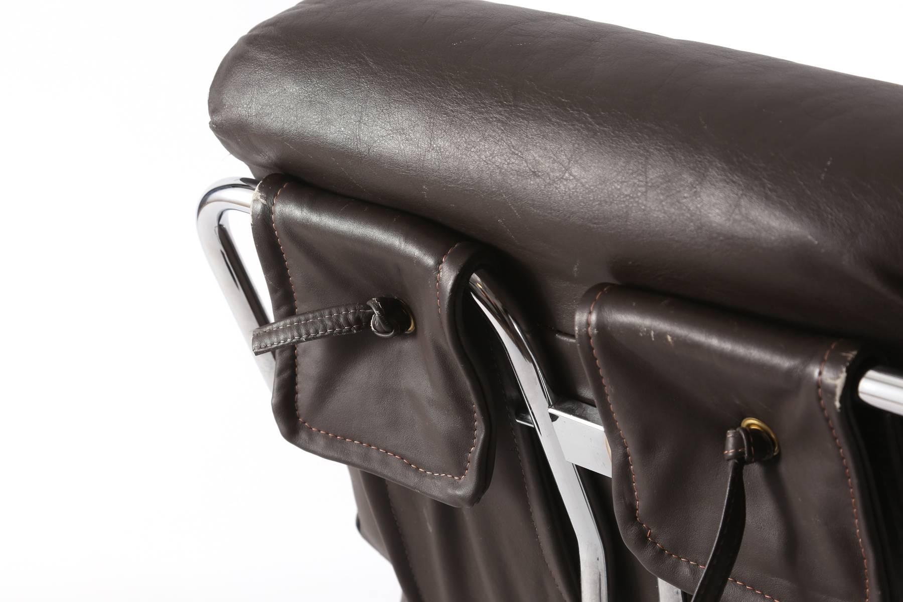 Four Guido Faleschini for Pace Leather 'Tucroma' Chairs im Zustand „Gut“ in Phoenix, AZ