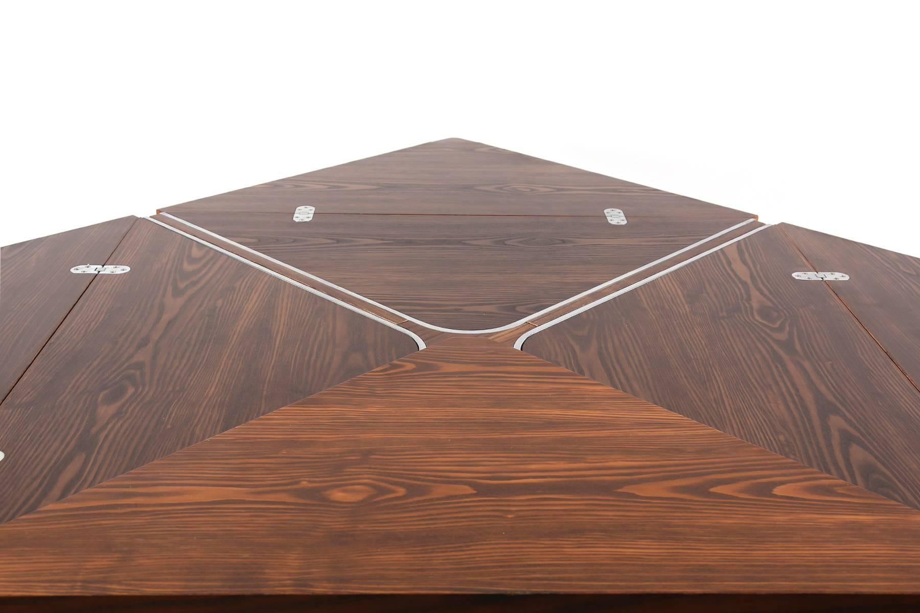 Dyrlund Rare Expandable Wenge and Steel Dining Table 1