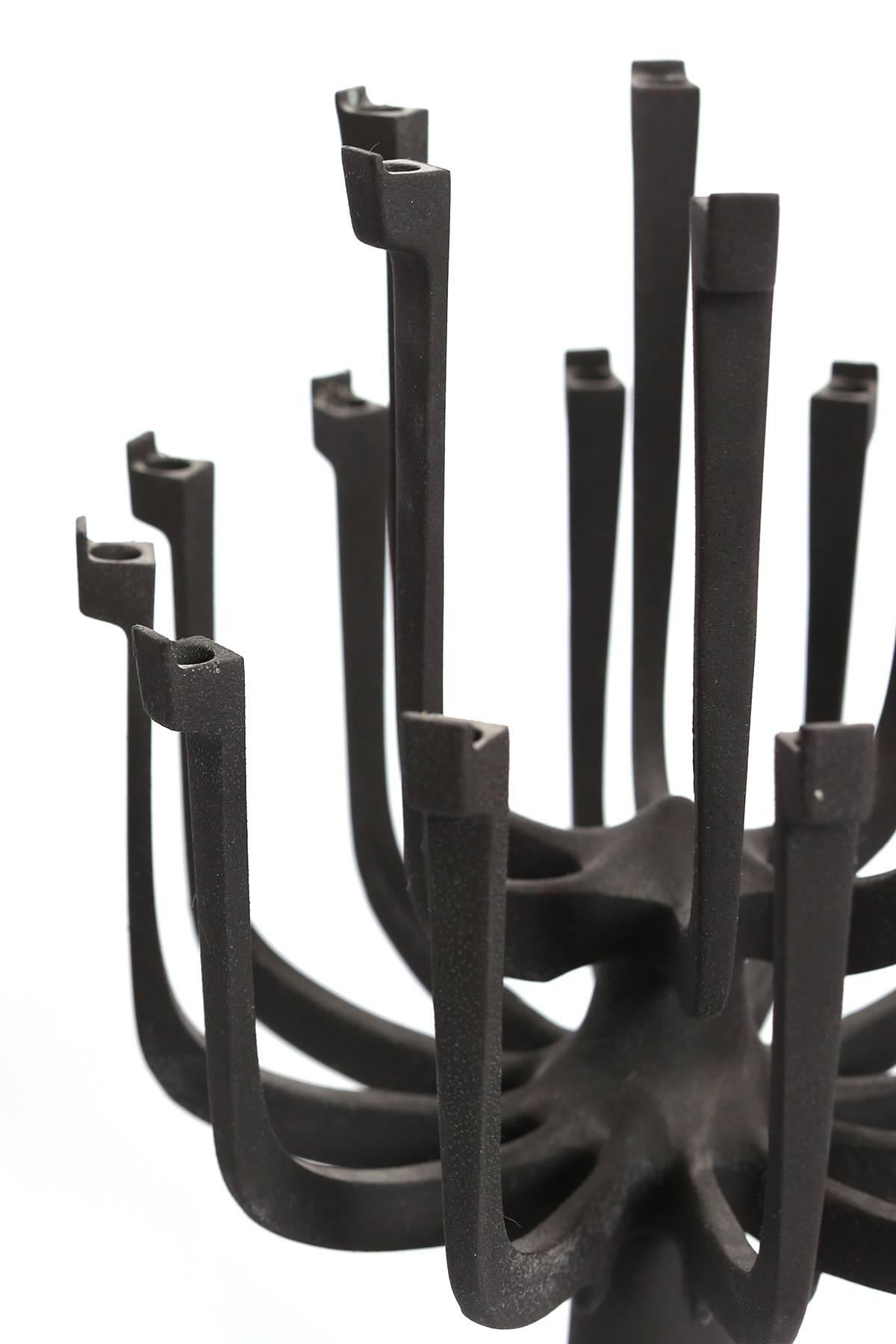 Monumental Pair of Gunnar Cyren Dansk Iron Candle Holders In Excellent Condition In Phoenix, AZ
