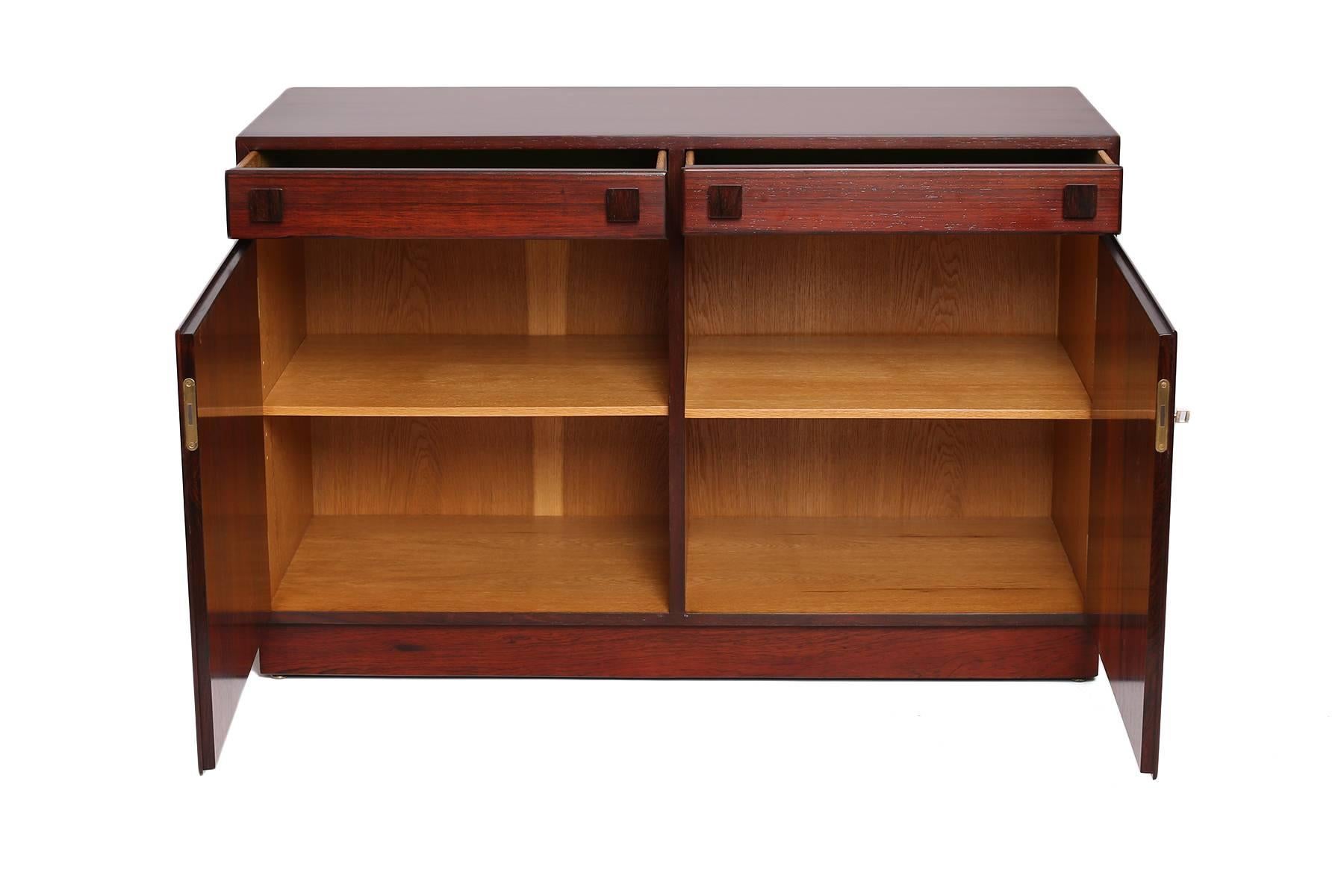 Mid-Century Modern Chic Rosewood and Brass Chest by O. Bank Larsen