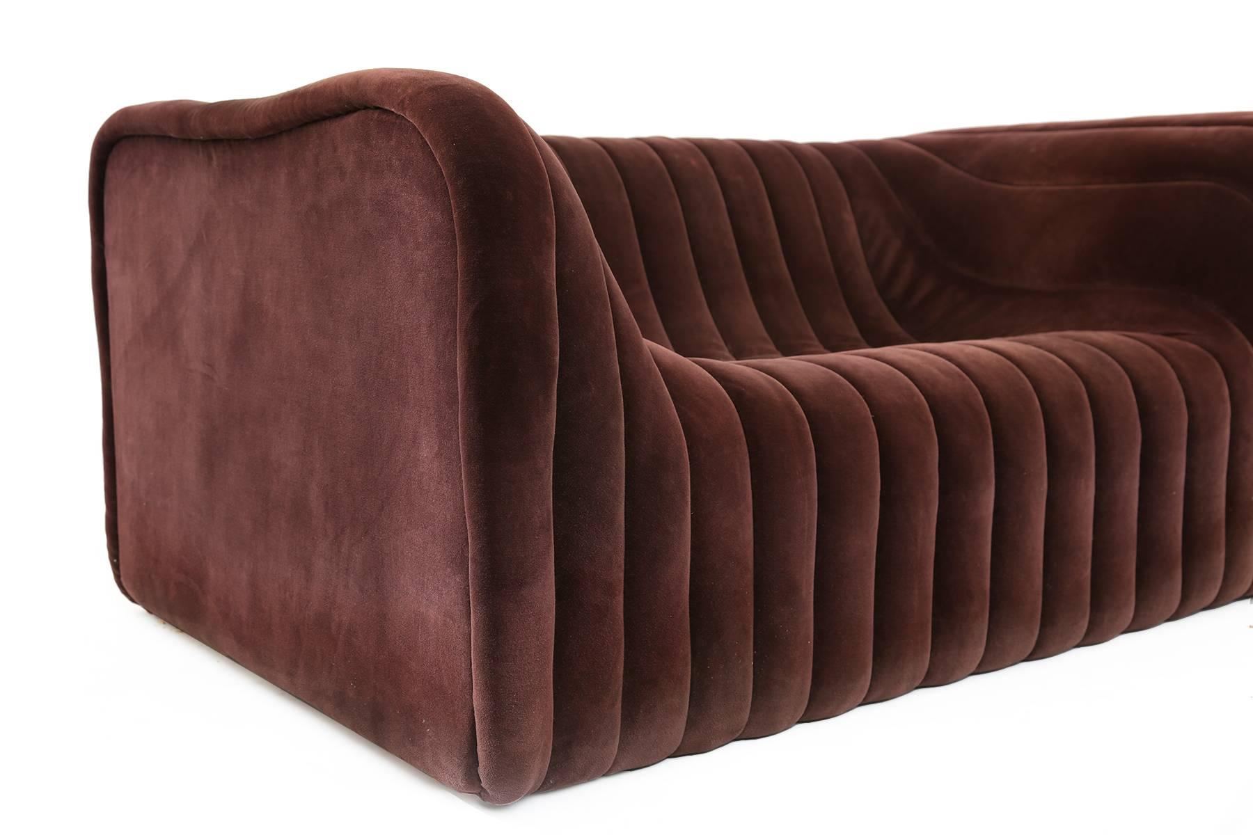 Late 20th Century Wonderful Pair of Artima for Turner Velvet Loveseats
