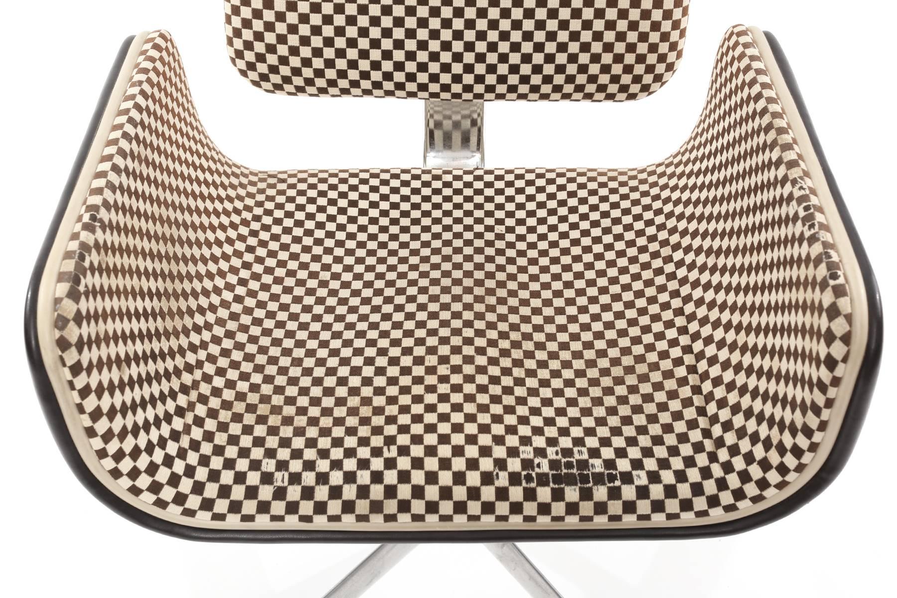 checkered desk chair