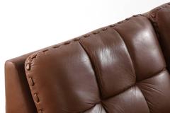 Hand-Stitched Patinated Leather Sofa by De Sede