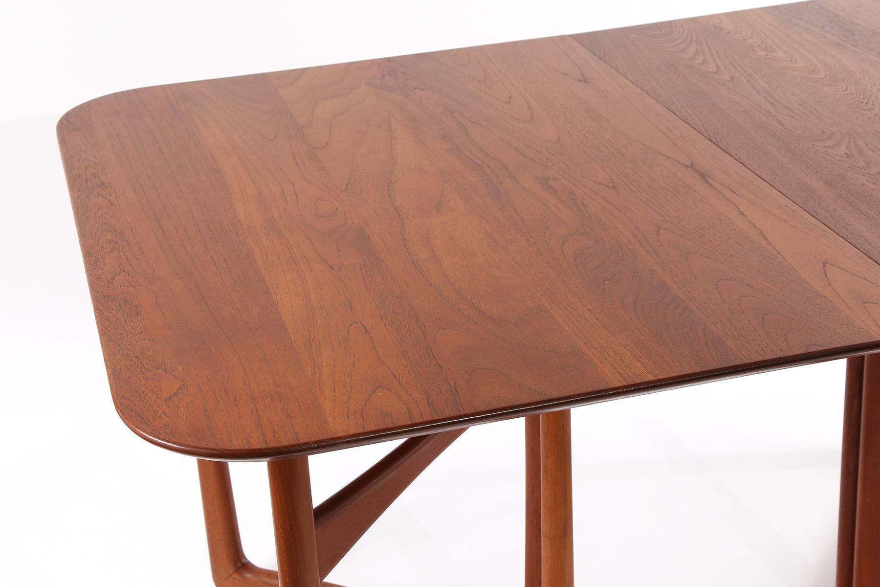 Mid-Century Modern Teak and Brass Dining Table by Hvidt and Nielsen