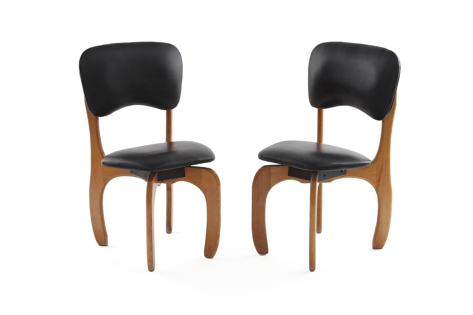 Mid-Century Modern Eight Don Shoemaker Cocobolo and Leather Dining Chairs