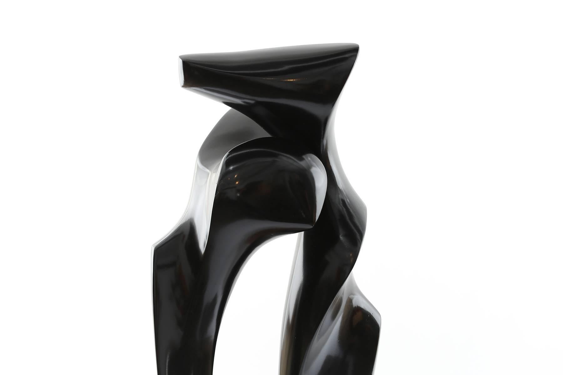 American Ebonized Wood and Copper Sculpture, 1970s