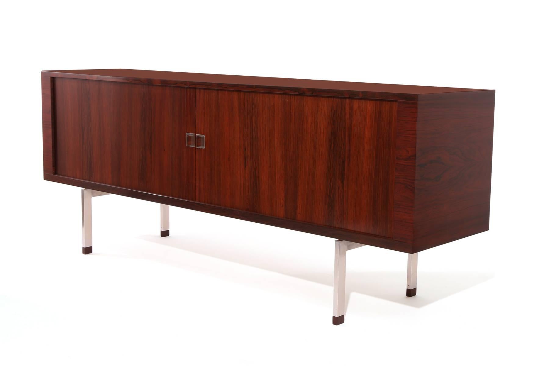 Hans Wegner Rosewood and Stainless 'President' Credenza 1