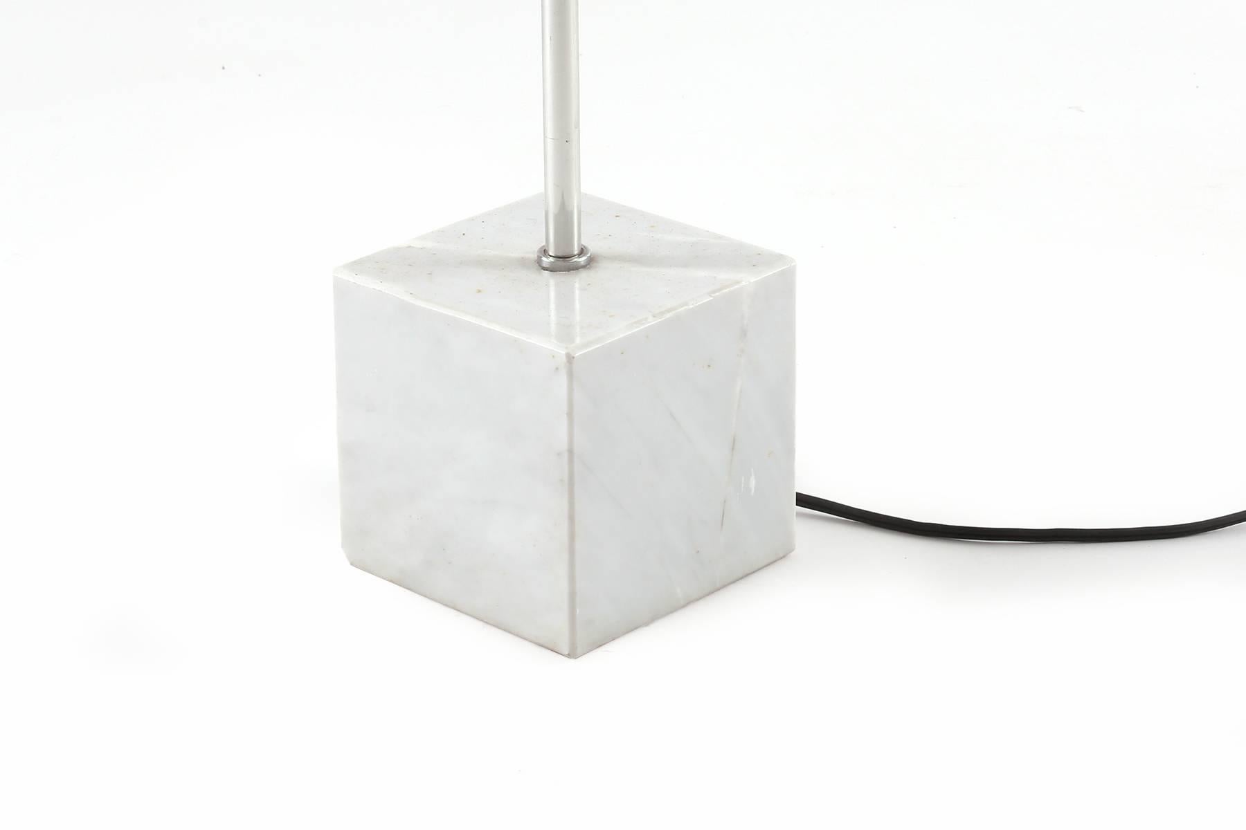 American Kovacs Calacatta Marble and Chrome Floor Lamp