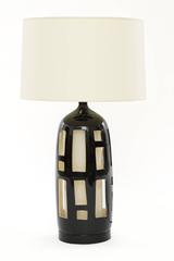 Striking Pair of Cut-Out Ceramic Lamps