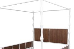 Custom Cast Aluminium and Walnut King Bed