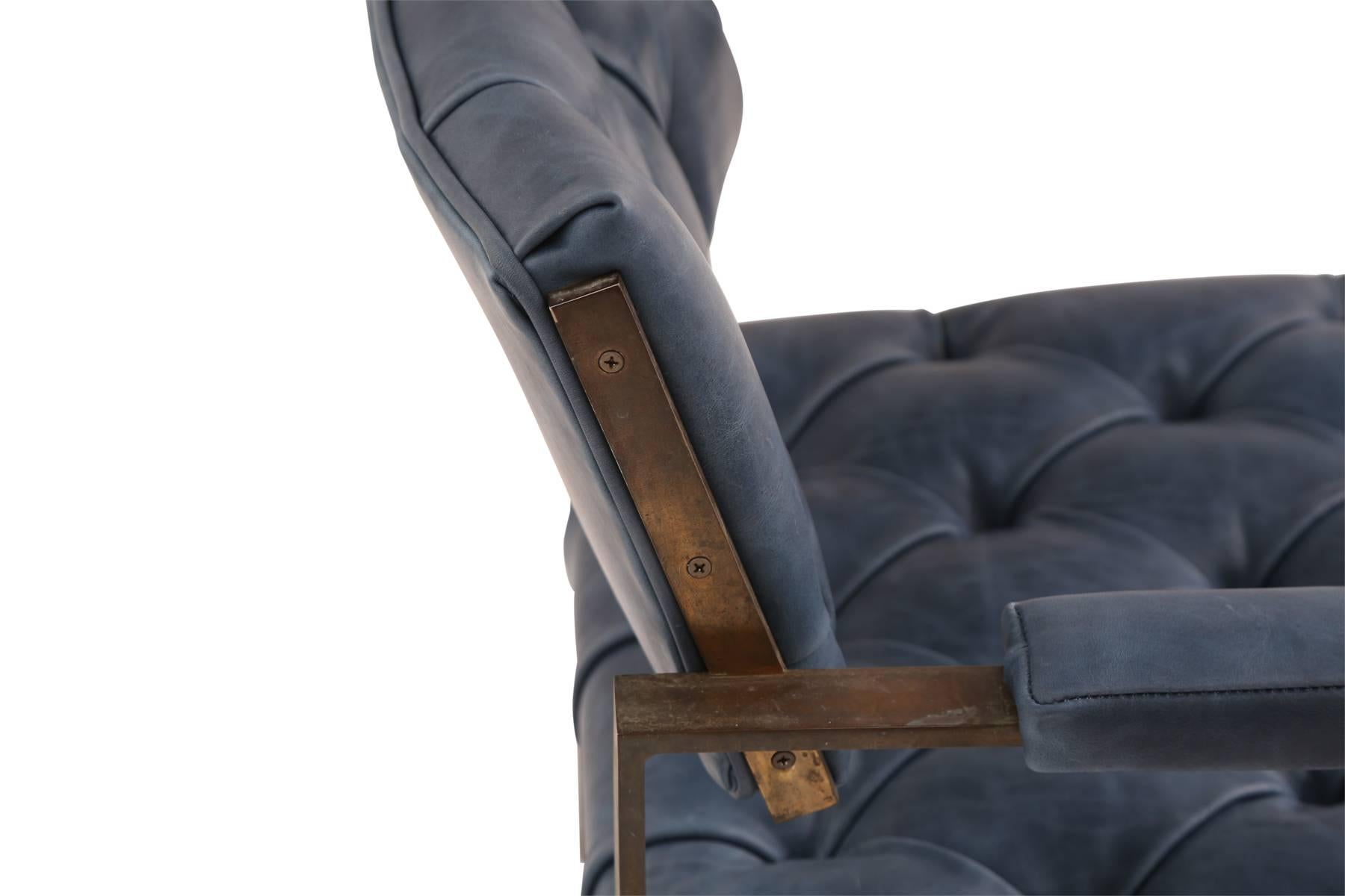 Mid-20th Century Harvey Probber Bronze and Leather Lounge Chairs