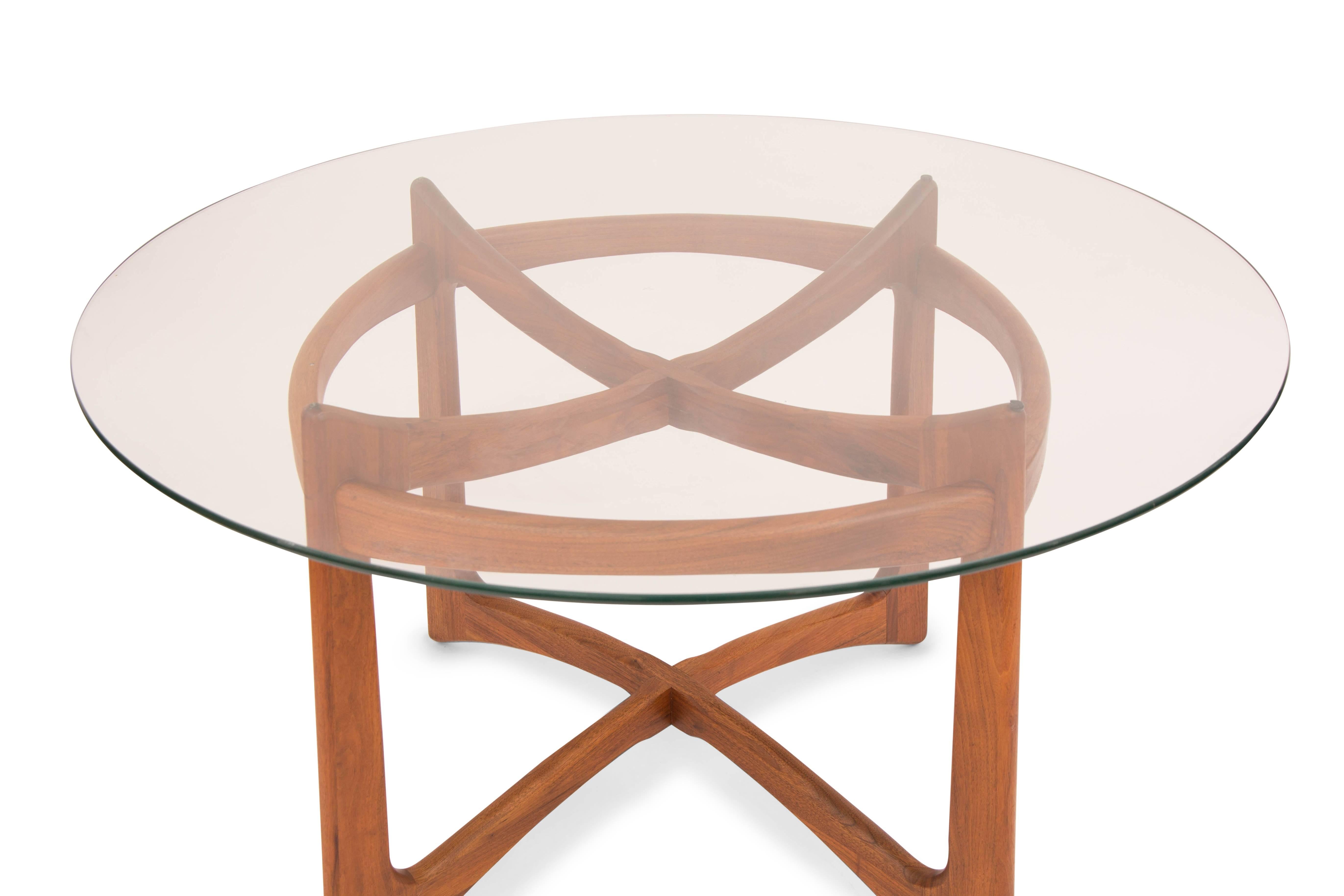 Adrian Pearsall for Craft Associates walnut dining table, circa late 1960s. This sculptural example has been newly oiled and is shown with a 48
