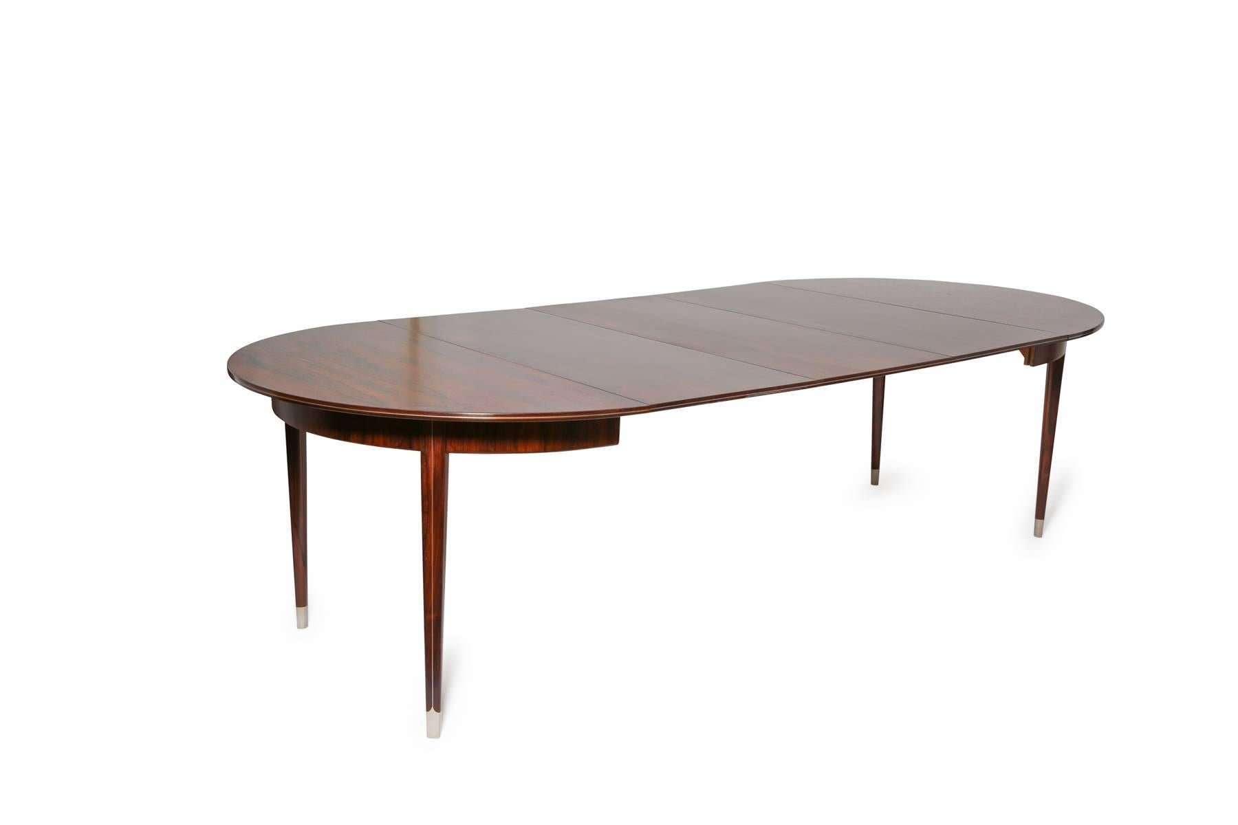 Mid-Century Modern Georg Kofoed Rosewood and Pewter Dining Table