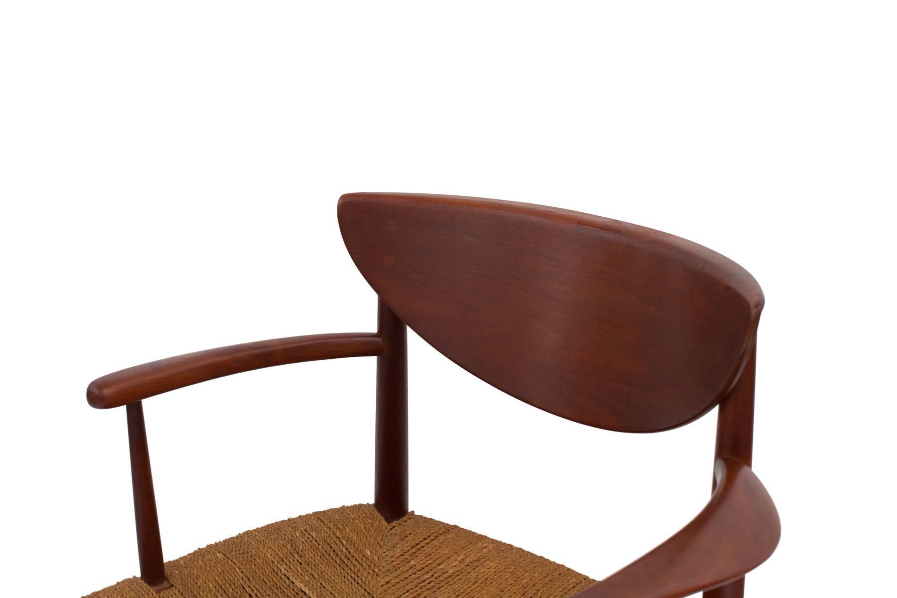 Mid-20th Century Hvidt & Mølgaard-Nielsen Teak and Cord Dining Chairs, Set of 6