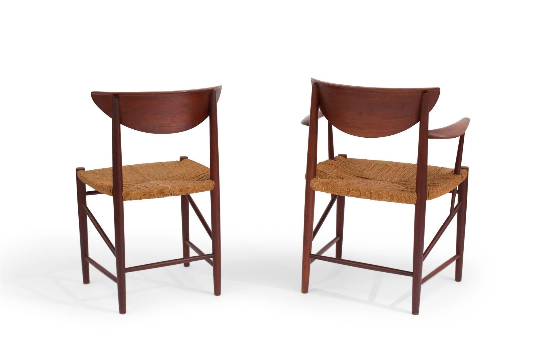 Hvidt & Mølgaard-Nielsen Teak and Cord Dining Chairs, Set of 6 1