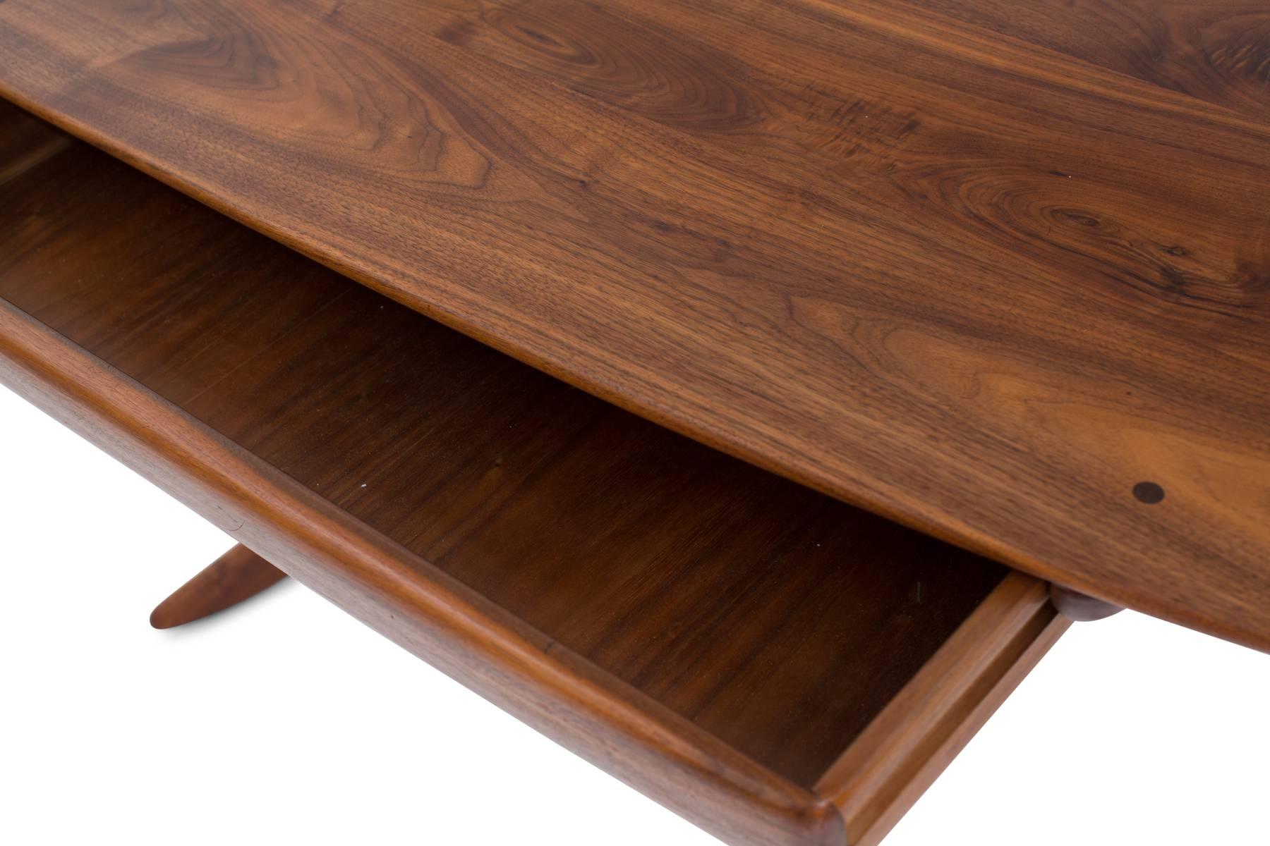 Allen Ditson Solid Walnut Commissioned Desk In Excellent Condition In Phoenix, AZ