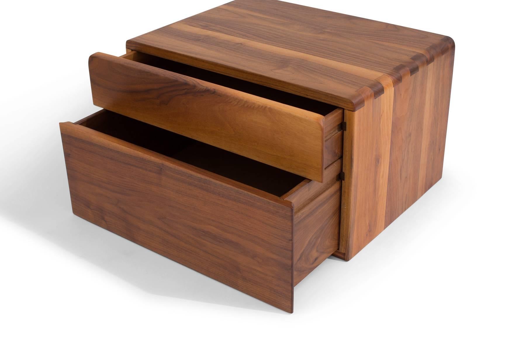 American Allen Ditson Solid Walnut Jewelry or Tabletop Chest