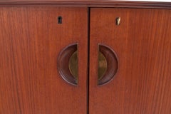 Midcentury Danish Teak & Brass Credenza